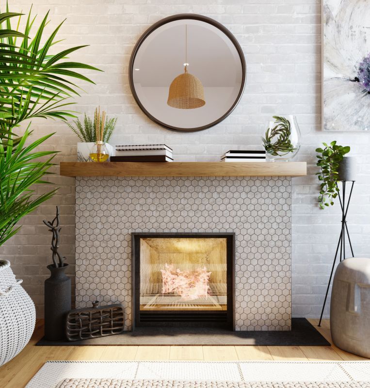 Custom Fireplace Tile Work